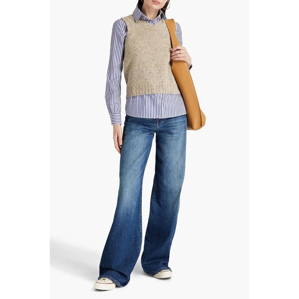 ALEX MILL francis donegal merino wool blend sweater vest Oatmeal Small S - Picture 4 of 5